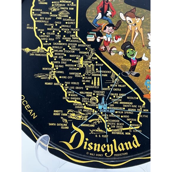 Vintage Disneyland Metal Tin Serving tray 11" California Pacific Ocean Disney - Picture 3 of 12